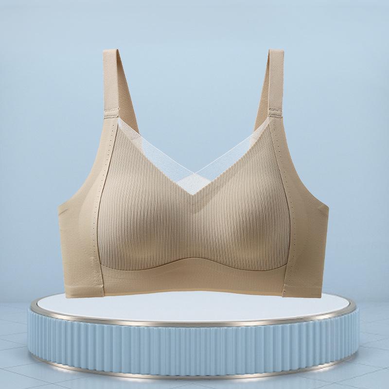 

Женский бесшовный бюстгальтер с полной чашкой, без косточек, с поддерживающими подушечками, предотвращающими провисание и собирающими грудь. M = 34/75ABC (for 90-105 lbs) какао коричневый