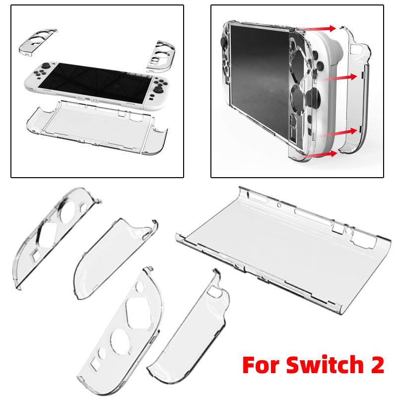 Transparent Case For Nintendo Switch 2 Split Protective Case Cover Crystal Protector Anti-Fall Protective Shell Game Accessories