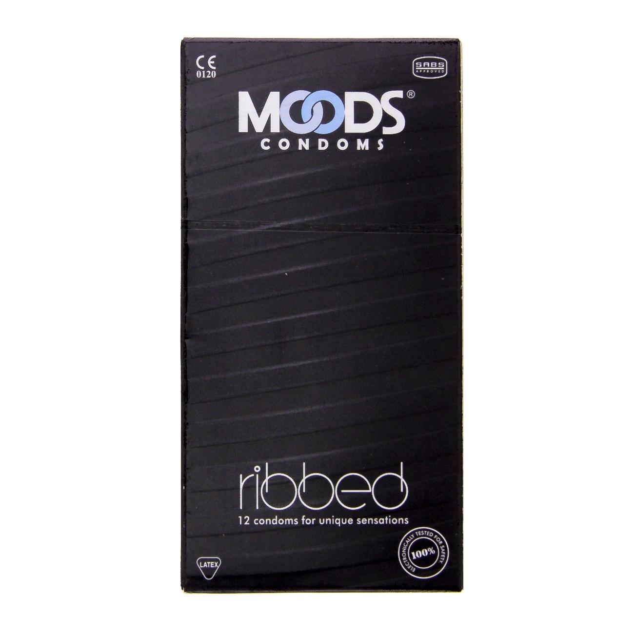 РџСЂРµР·РµСЂРІР°С‚РёРІС‹ СЂРµР±СЂРёСЃС‚С‹Рµ (12 С€С‚), Ribbed Condoms,  Moods