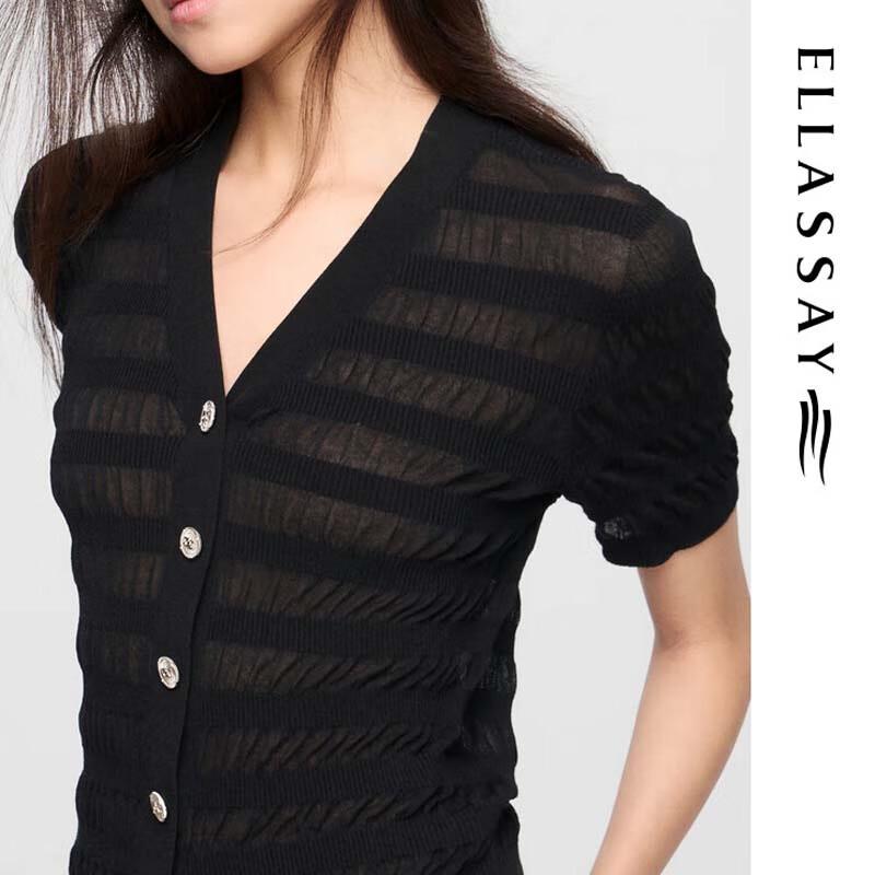 ELLASSAY Women's Lightweight Striped Knit Top