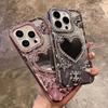 Farbverlauf Glitzer Schmetterling Hülle für iPhone 17 16 15 14 13 12 11 Pro Max Liebesherz Make-up Spiegel Diamant Linse Stoßfeste Abdeckung