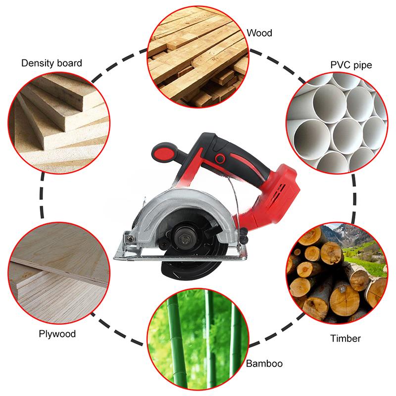 1200W 3600RPM Electric Circular Saw Plunge Cut Track Cutting Wood Metal Tile Cutter Electric Saw Power Tool for 18V Battery 150mm