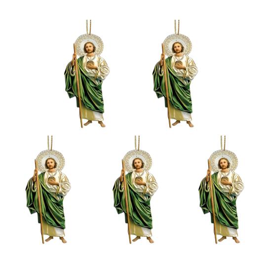 Yousheng 2D Acrylic Jesus Christ Ornament Car Rearview Mirror Hanging Decor Auto Interior Religious Gift for Christian Retro Faith Accessories