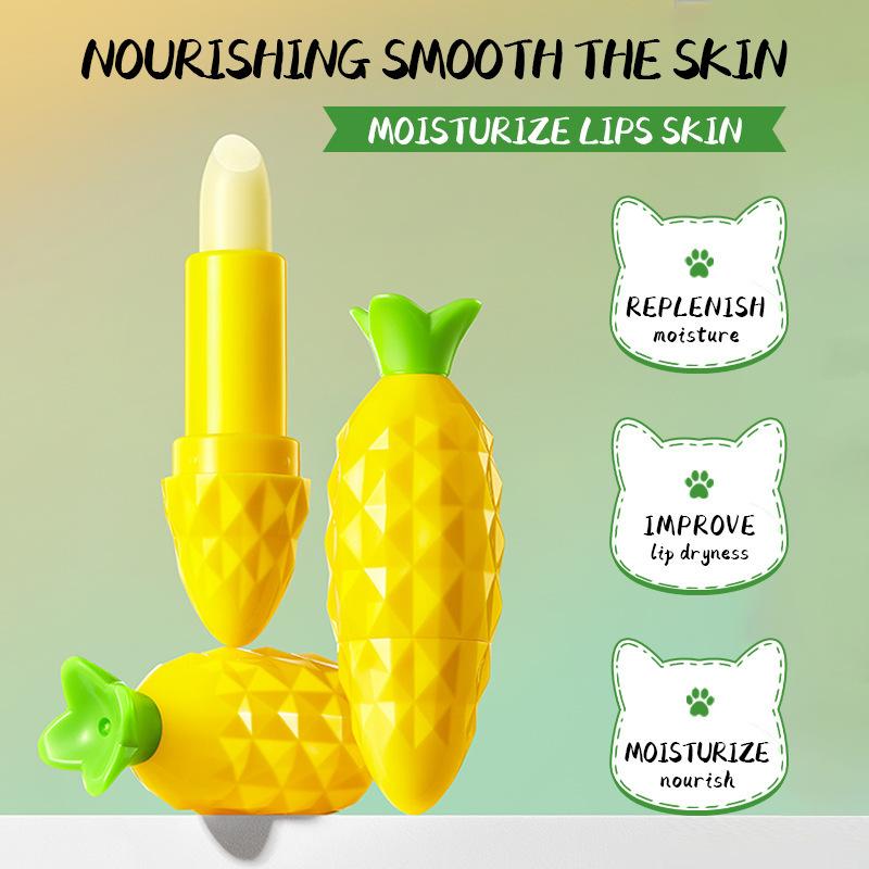 SADOER Ananas Lippenstift Feuchtigkeitsspendend Anti-Falten Aufhellend Entfernt Tote Haut Hydratisierender Lippenbalsam Lippen Hautpflegeprodukte