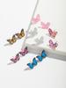New 3pair/set Glitter Butterfly Acrylic Mini Stud Earrings for Women Girls Cute Colorful Moth Earring 2025 Holiday Jewelry Gift