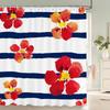 Red Flowers Shower Curtains Waterproof Fabric Floral Bath Curtains For Bathroom Bathtub Large Wide Bathing Cover With Hooks