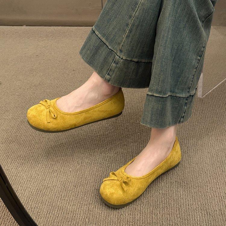 French Bow Silver Single Shoes Women's 2025 New Flat Gentle Grandma Shoes Summer Ladyshoes Candy Ballet Shoes