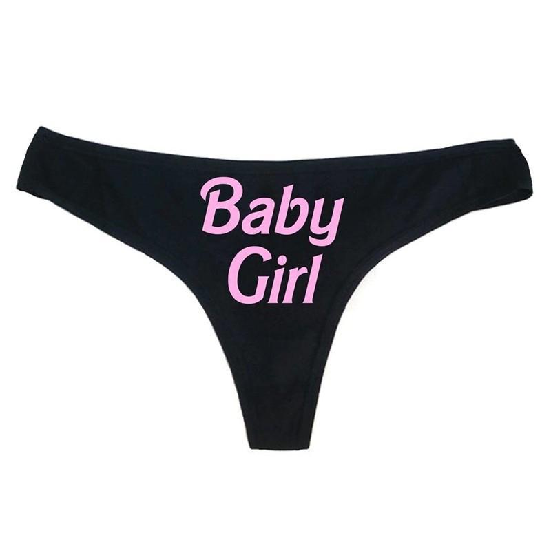 2025 Summer Women's Letter Print Thong Lingerie