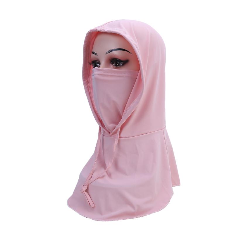 Sun UV Protection hat Breathable sun shield full face Ice silk bib Summer driving veil riding scarf Neck protection