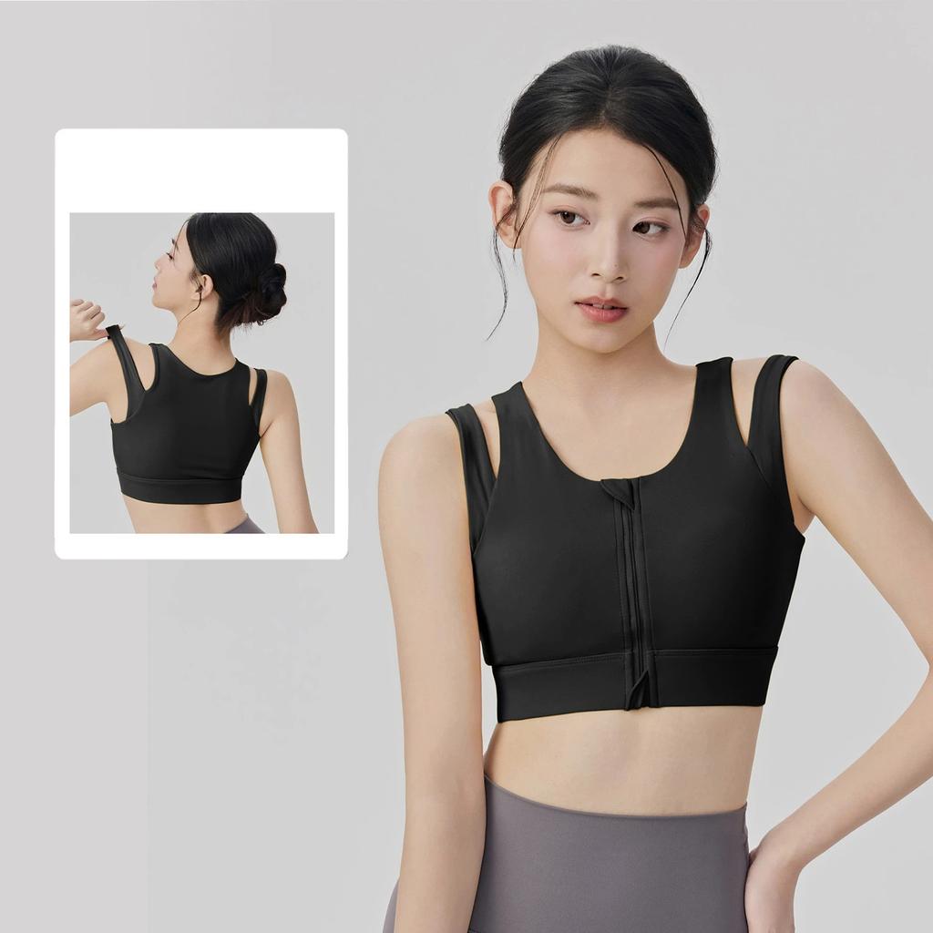 2026 Summer Sports Bra Women Fashion Zipper Running Shockproof Yoga Bra Pilates Training Fitness Vest