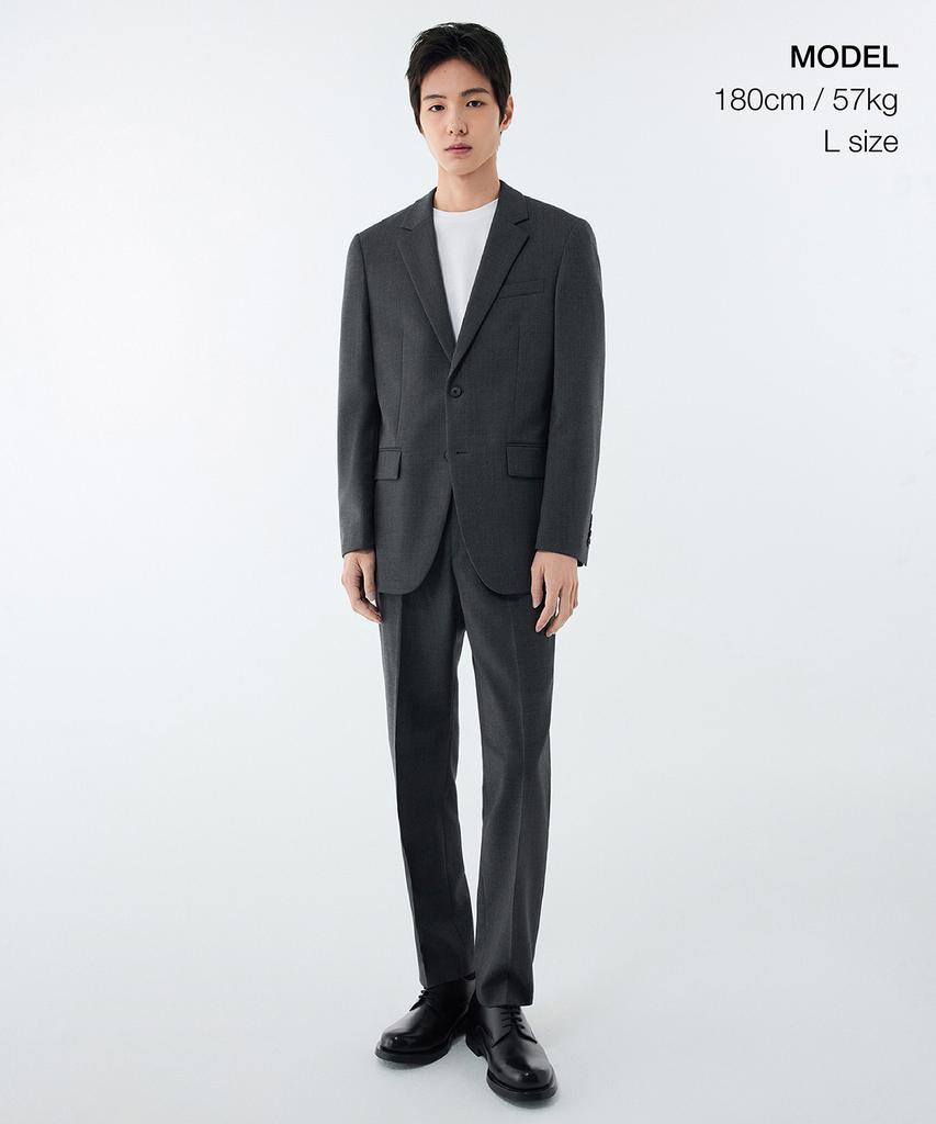 Musinsa Standard Wool Blend Relaxed Basic Blazer [Medium Grey]