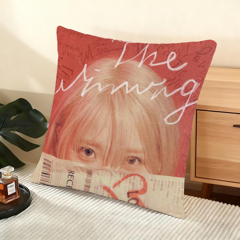 Korea Singer IU Album Cushion Cover Silky Short Plush Home Sofa Cushion Cover - Invisible Zipper Home Decoration