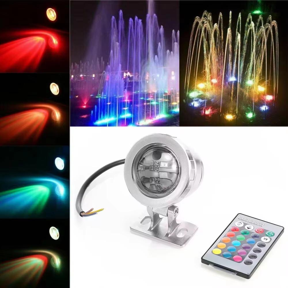 AC12-24V Waterproof Underwater RGB Colorful LED Flood Lights White / Warm white / RGB Waterproof Fountain Pool Lamps With Remote