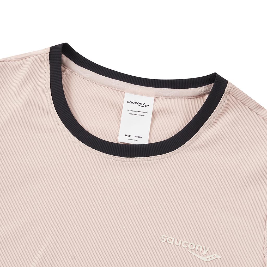 SAUCONY Fashion Simple Round Neck Pullover Short Sleeve T-Shirt Women Tops Peach-Pink SA1259ST05L-PK034