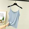 Καλοκαιρινό Αμάνικο Φανελάκι με Στρογγυλή Λαιμόκοψη Γυναικείο Φαρδιές Τιράντες Παγωμένο Μετάξι Λεπτό Εσωτερικό Αμάνικο Πλεκτό Μονόχρωμο Εξωτερικό Τοπ