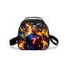 Football Shoulder Strap Circular Lunch Bag for Boy and Girls Best Gifts 2D Flat Cartoon School Bento Lunch Box Bag  for Children