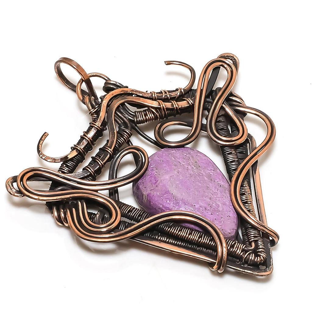 Purpurite Jewelry, 999 Copper Wire Wrapped Pendant Handmade Gemstone Jewelry, Gifts For Wife Brand New Pendant