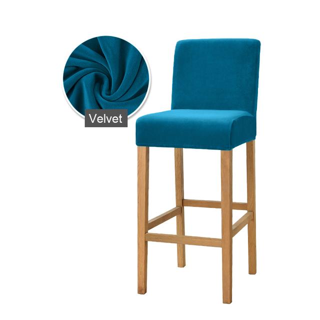 1 /2 /4 /6 Pieces Velvet Material Bar Chair Cover Large Elastic High Stool Chair Protector Seat Case Used For Dining Room