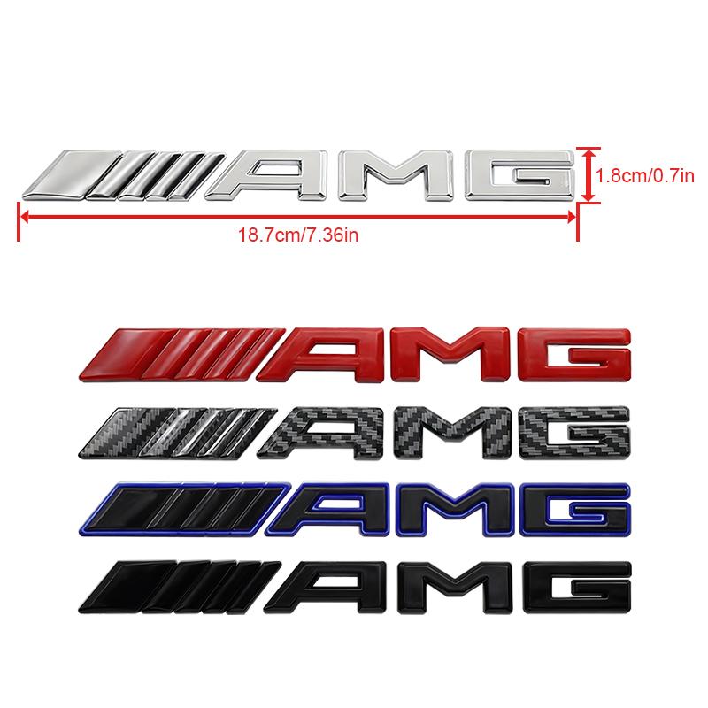 3D Metal AMG Logo Car Rear Letter Emblem Trunk Stickers For Mercedes Benz C E S GLE CLC Class W204 W203 W205 W124 W221 W213 W212