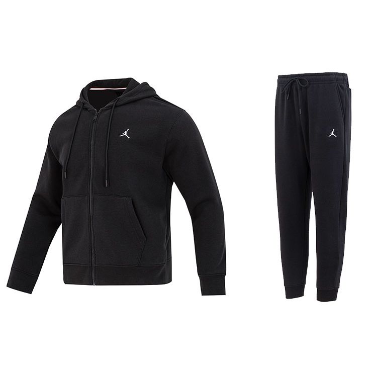 Jordan Essentials Fleece Tracksuit Black DQ7351-010 + DQ7341-010