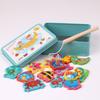 Magnetic Fishing Game Toy, 15-Piece Set for Children's Early Education and Pretend Play, Wooden with Tin Box.