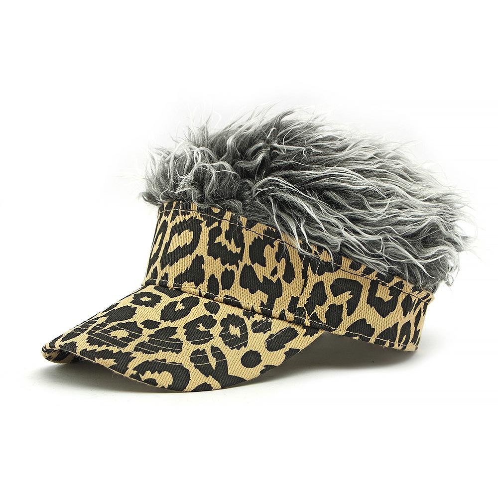 Men's Leopard Print Wig Cap Women's Baseball Cap
