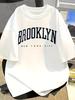 Men's 100% Cotton Brooklyn NYC Print T-shirt Oversized Casual Daily Streetwear Tee