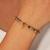 European Style Semi-Precious Stone Bracelet with Gold Bead Spacers and Cross Pendant