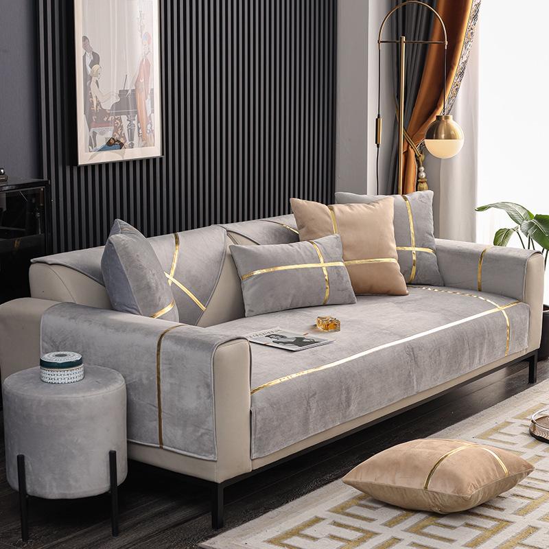 

Водонепроницаемый коврик для диванной подушки, простой скандинавский простой универсальный нескользящий чехол на четыре сезона, современный кожаный чехол для подушки, полотенце 70*70