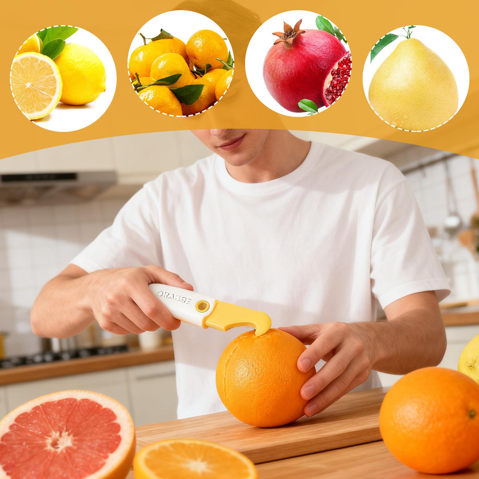 Citrus Peeler Tool Quick Peeling Portable Opener Stainless Steel Cutter Pomegranate Peeler For Lemon Grapefruit Citrus Home China Mainland