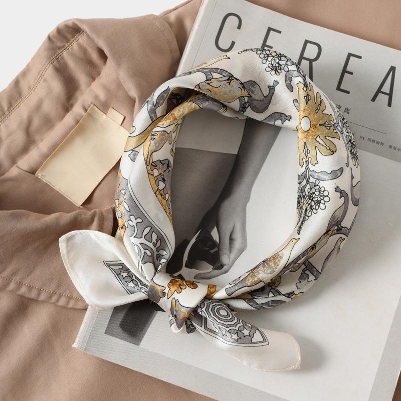 Silk Spring and Summer Silk Scarves, Seven-color Scarves, Small Necker Scarves, Digital Printed Silk Scarves, Small Square Scarves