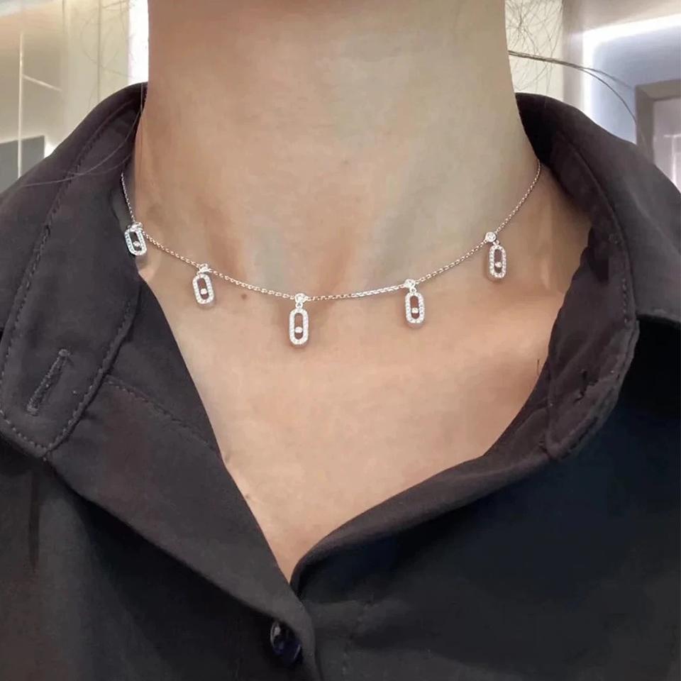 ZAKOL Classic Luxury Geometric Square Round Zircon Charm Pendant Necklace Earring for Women Unique Wedding Party Zircon Set