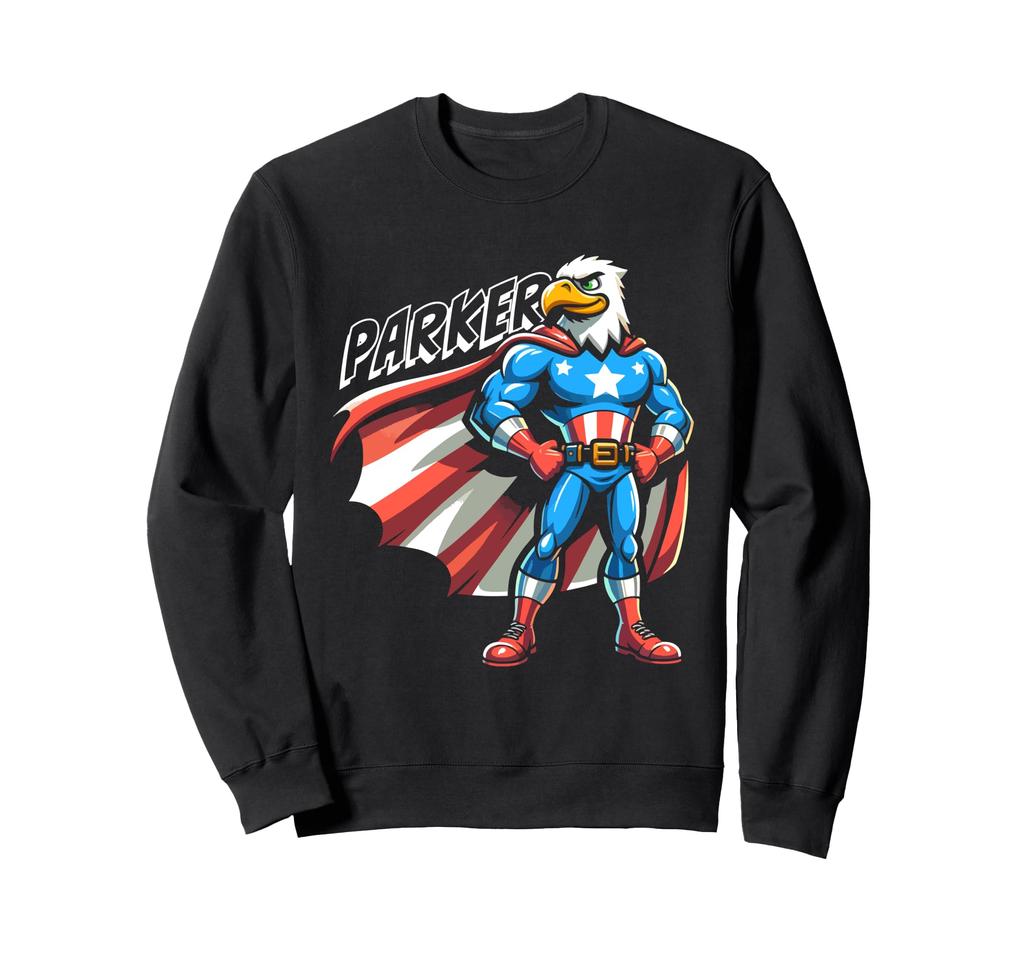 Parker USA Patriotic Superhero Boys' Name Hoodie/Sweatshirt
