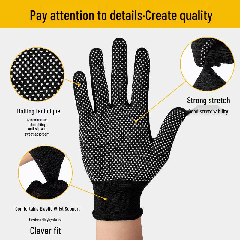 New Arrival: Wear-Resistant Nylon Work Gloves, Non-Slip & Sun Protection for Autumn/Winter (4 Pairs)