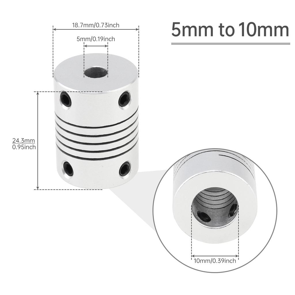 Cuplaj Motor Pas cu Pas Nema 17 Conector Arbore 5mm la 10mm Aliaj Aluminiu pentru Imprimantă 3D Mașină CNC Motor CC