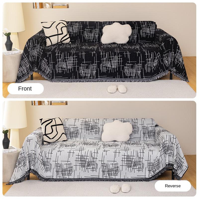 Nordischer Minimalistischer Stil Sofabezug Stoff, Universell für Alle Jahreszeiten, Vollabdeckung, Hochwertiger Chenille Ins Sofa Handtuchbezug, All-inclusive