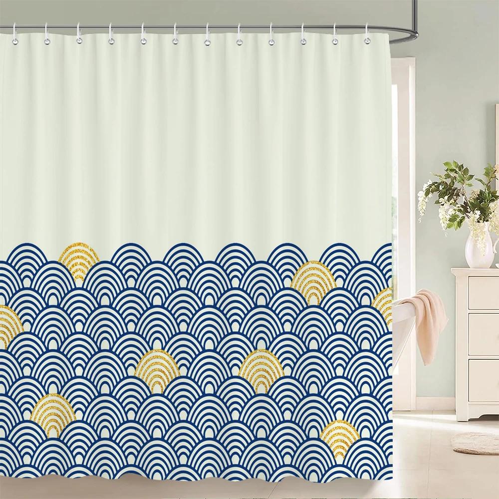 Geometry Pattern Shower Curtains Waterproof Polyester Personality Bathroom Curtain With Hooks Curtains For Bathroom Shower