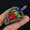 Ammolite Pendant Gemstone Handmade Jewelry,  999 Copper Wire Wrapped Pendant, Gift For Wife Jewelry
