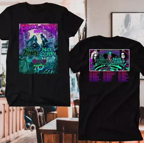 Rob Zombie и Alice Cooper Тур Freaks On Parade 2024 Двусторонняя унисекс футболка S