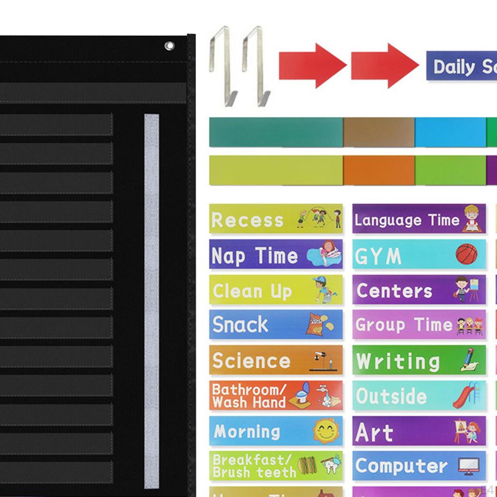 Daily Classroom Calendar Scheduling Pocket Chart with Schedule for Preschool