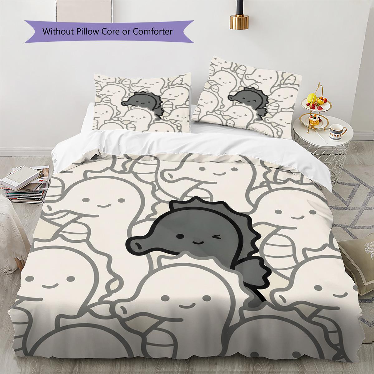 

Haima Pattern Bedding Quilt Set Quilt Cover Pillowcase Home Decoration Birthday Gift (1 * duvet cover + 2 * pillowcase, without core) 135x200cm