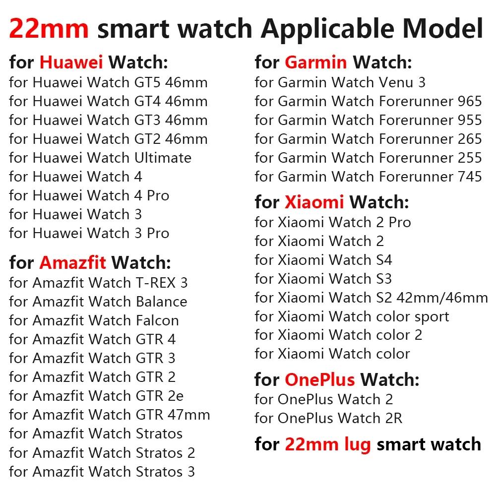 22mm Titanium Metal Band for Huawei Watch GT6Pro GT6 GT5/4 46mm Ultimate Luxury Rubber Strap For Amazfit Watch Balance Active 2