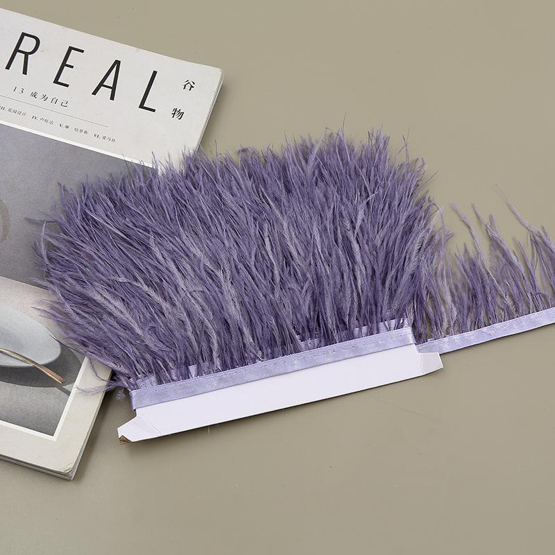Color 8-10 Cm Ostrich Hair Cloth Edge Clothing Cuffs Hem Ostrich Feather Strips Cloth With Accessories Lace