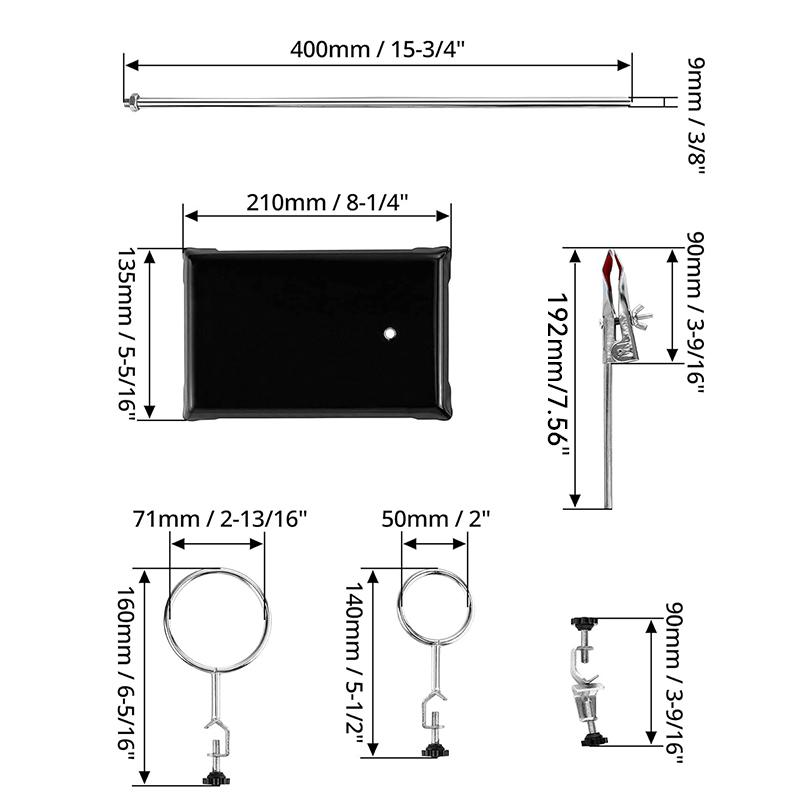 

WESTTUNE Laboratory Stand Support Set Steel Lab Stand Set with Cast Iron Base Light Support Stand with Flask Clamp Burette Clamp