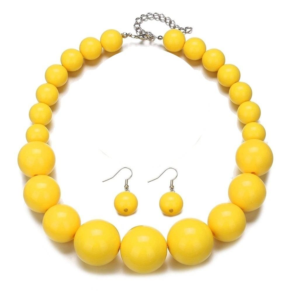 3 pcs/set Exaggerated Jewelry Set Gradient Size Drop Earrings Necklace Earrings Set  Women