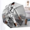 Soccer Player, Stadium- Automatic Opening and Closing, 8-rib Structure Portable Umbrella, Suitable for Men and Women In All Seasons - Perfec