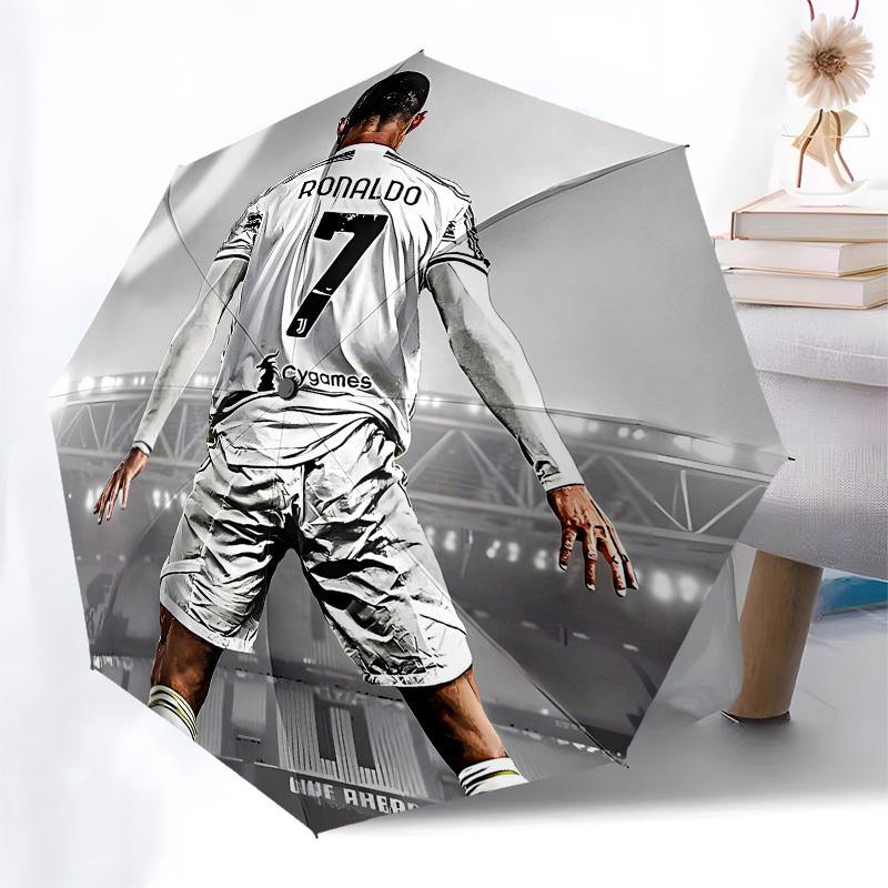Soccer Player, Stadium- Automatic Opening and Closing, 8-rib Structure Portable Umbrella, Suitable for Men and Women In All Seasons - Perfec