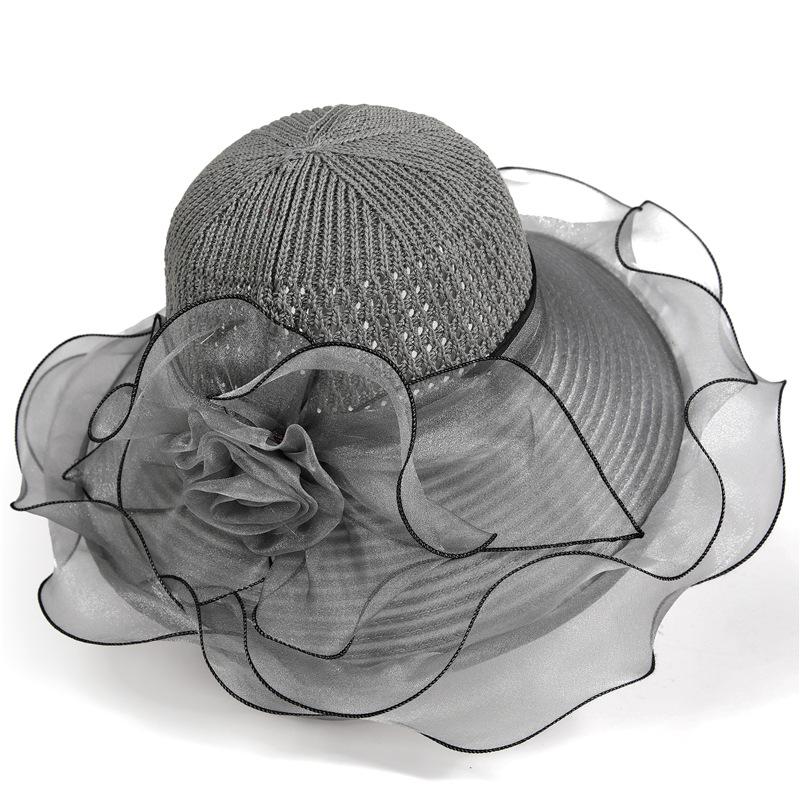 Summer New Hat Ladies Sunscreen Hat Elegant Mother High Sense Sunshade Top Hat Breathable Organza Bucket Hat