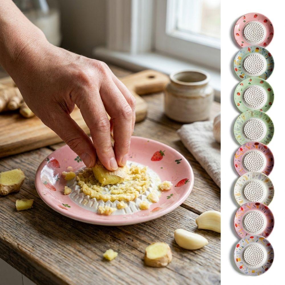 Grattugia Manuale in Ceramica per Zenzero Grattugia Antiscivolo per Frutta Ciotola Schiaccia Zenzero Preparazione Pasti