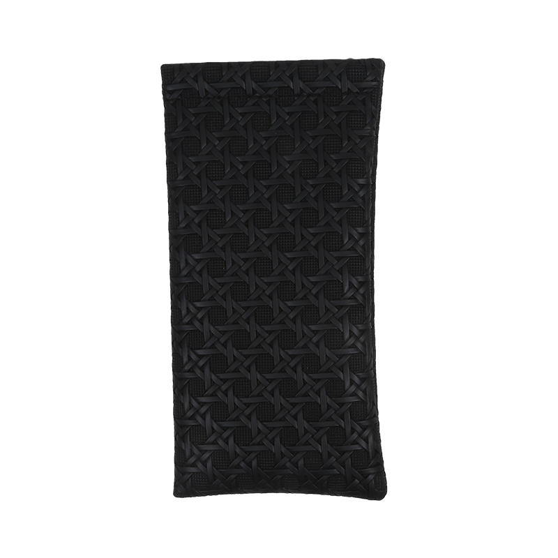 Minimalist Elegant Trendy Glasses Pouch Woven Texture PVC Leather Portable Sunglasses Storage Box Durable Protective Containe